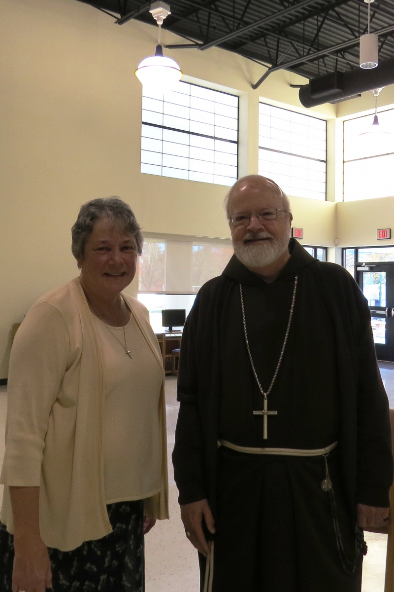Sr. Angela, Director of the Early Childhood Center, and Cardinal O'Malley
