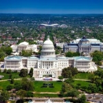 Aerial shot of the Capitol.